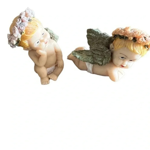 Four Sweet Little‎ Cherub Angels Vintage - Picture 3 of 3